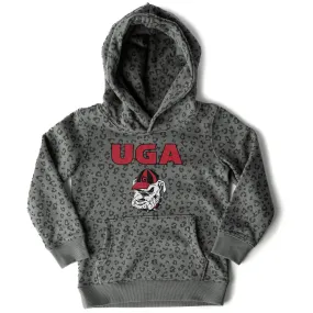 Girls Youth Gameday Couture  Black Georgia Bulldogs Running Wild Leopard Print Pullover Hoodie