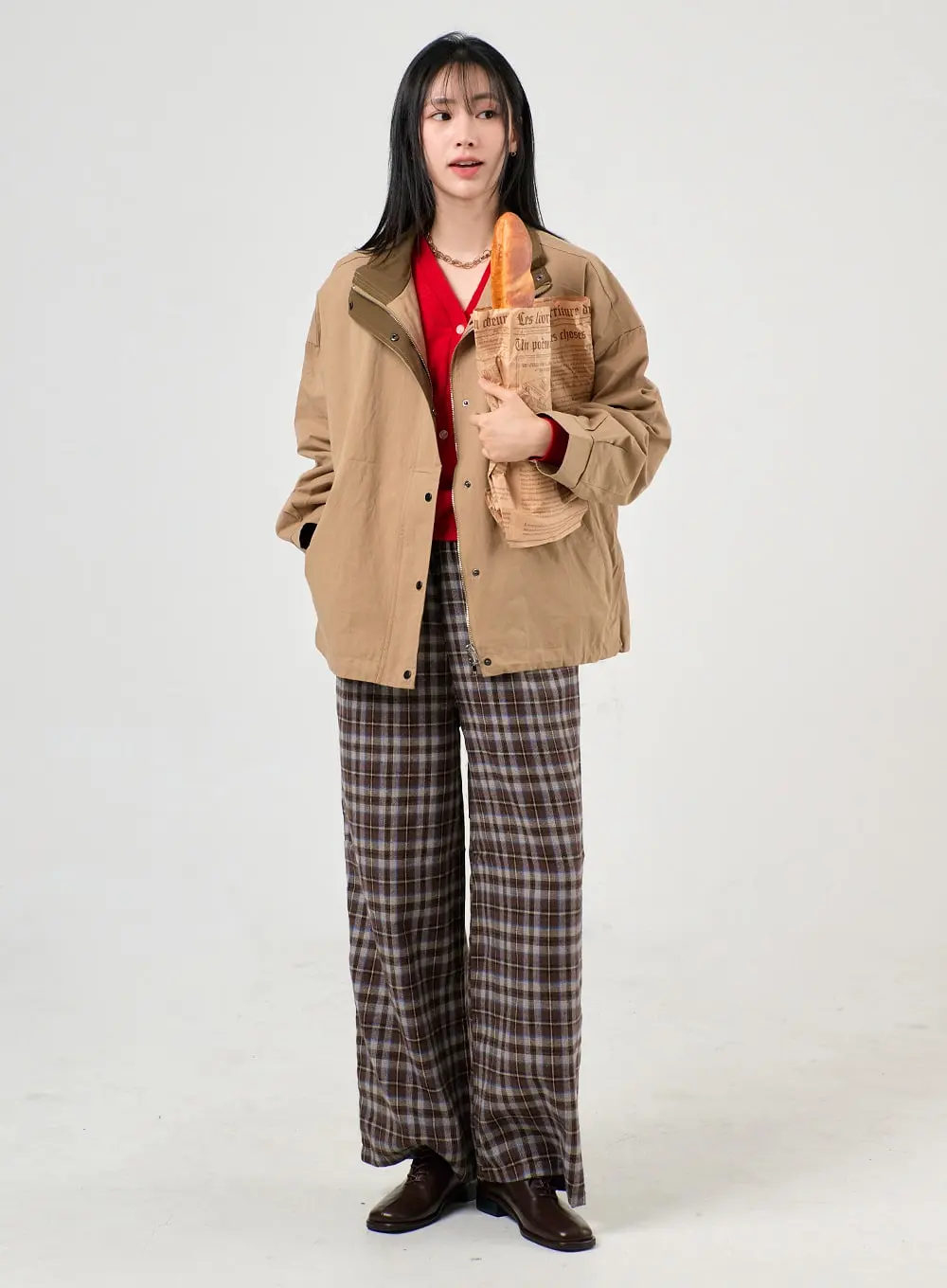 Grandpacore Checkered Wide-Fit Pants OF406