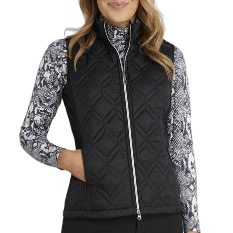 Green Lamb Quilted Vest Gerry Black