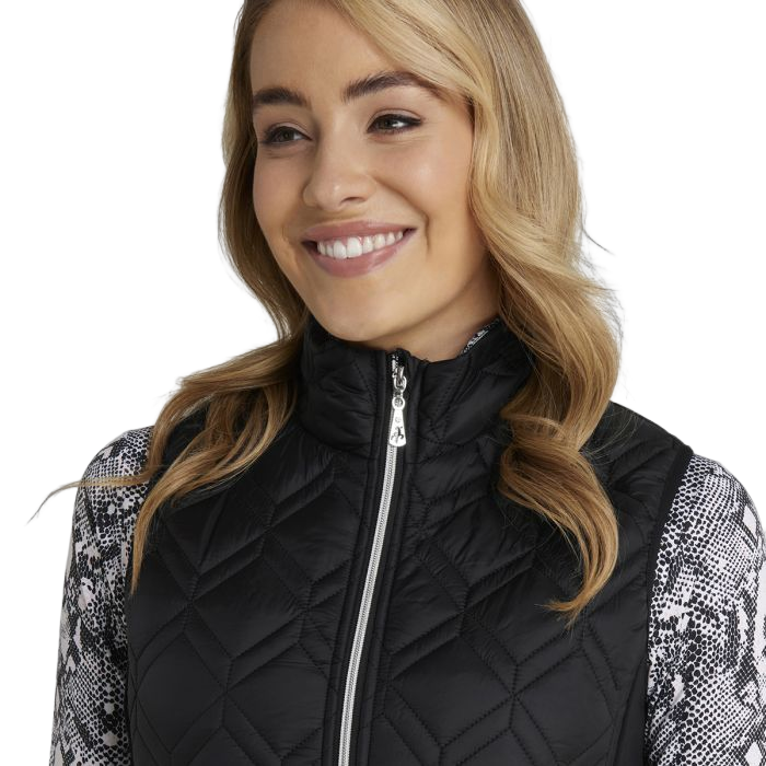 Green Lamb Quilted Vest Gerry Black