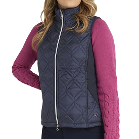 Green Lamb Quilted Vest Gerry Navy