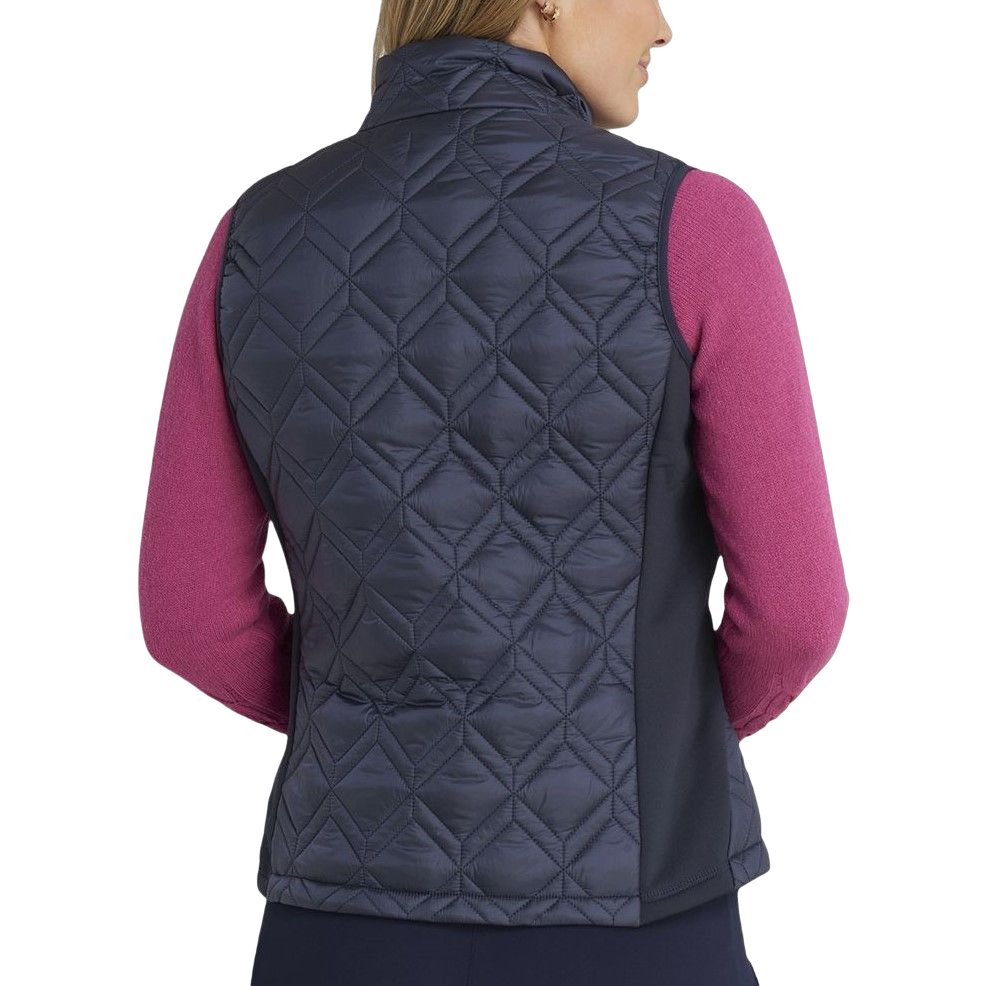 Green Lamb Quilted Vest Gerry Navy