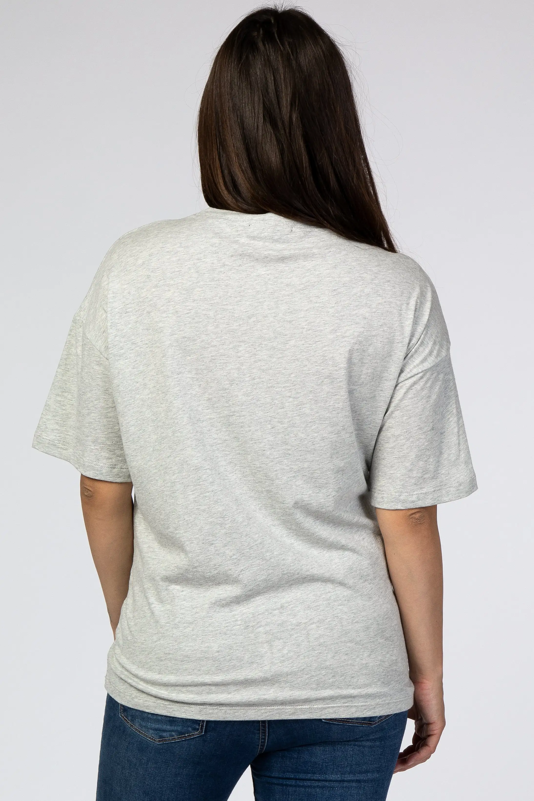 Heather Grey Basic Short Sleeve Maternity Tee