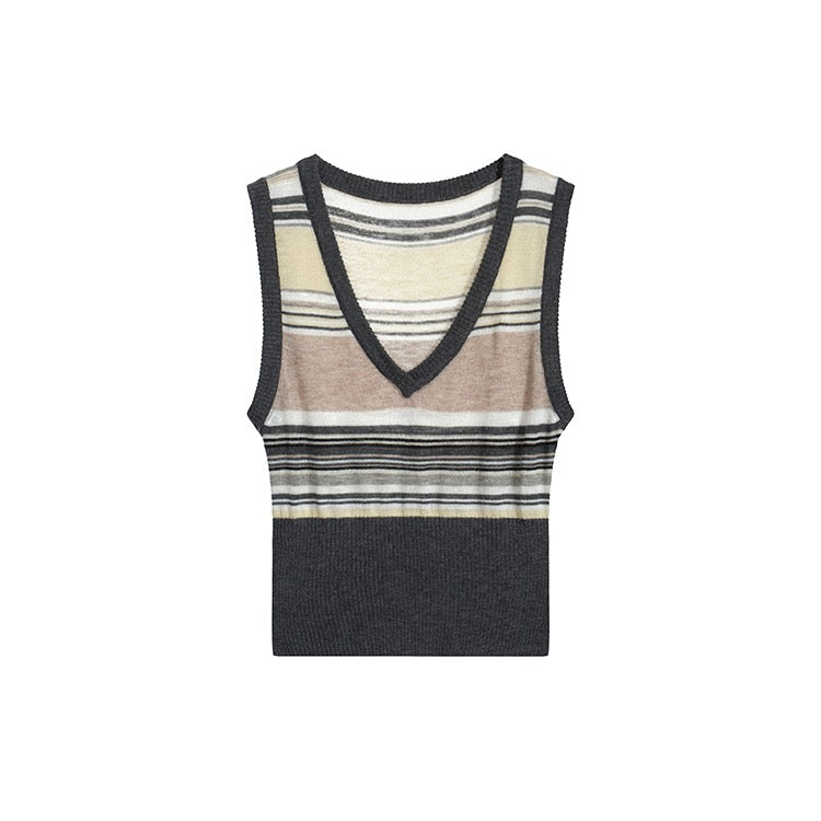 Heather Stripe Knit Vest