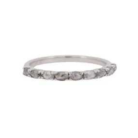 High Luster Salt and Pepper Diamond Wedding Band 14K White Gold R5096