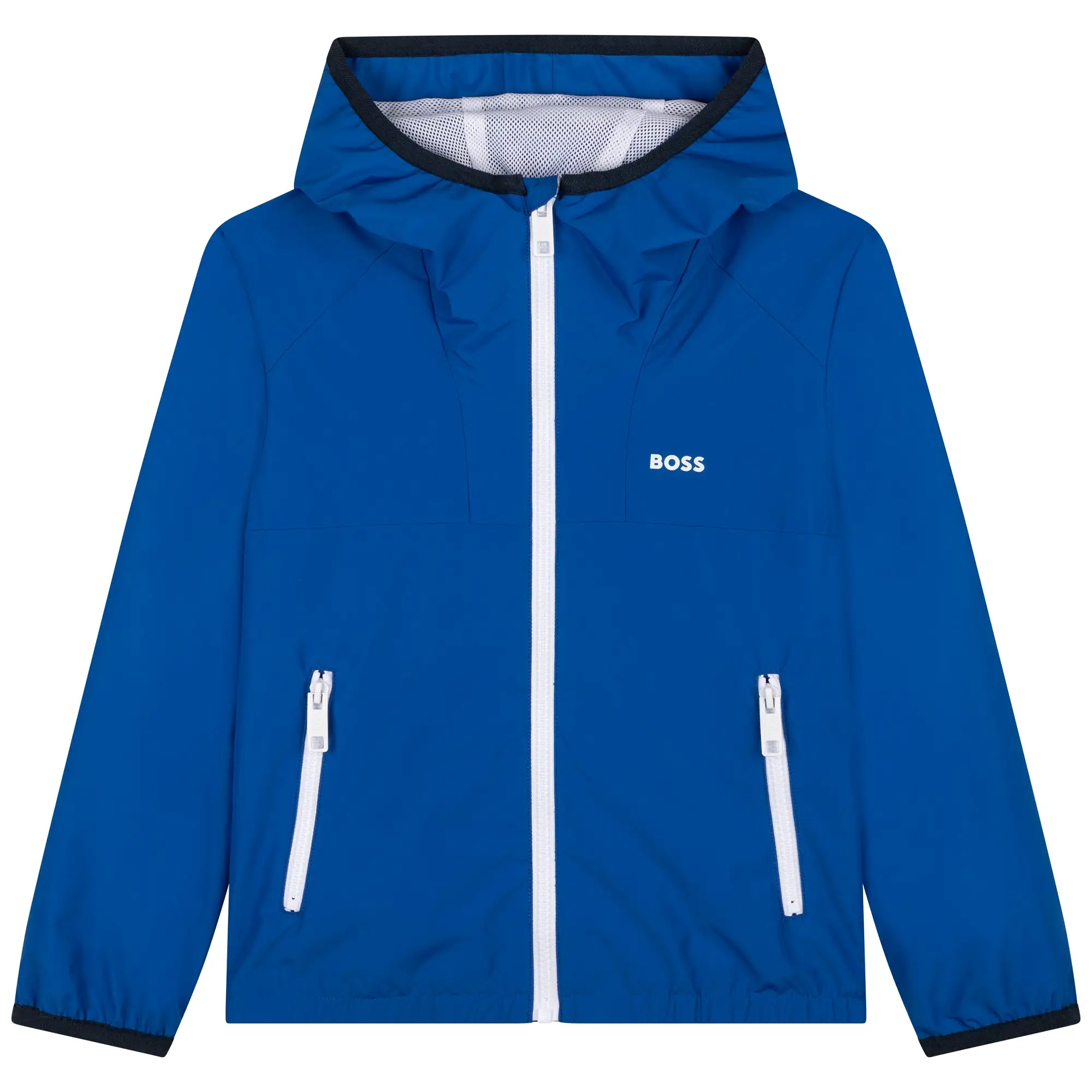 Hugo Boss Boys Hooded Windbreaker w/Logo_ Electric Blue J26469-871