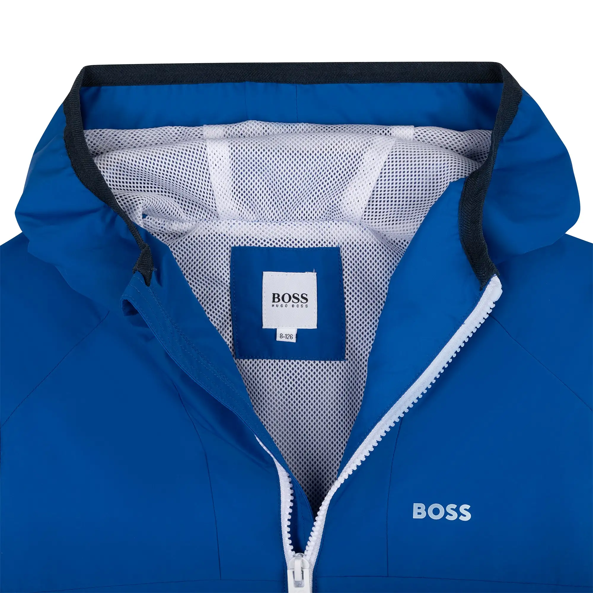 Hugo Boss Boys Hooded Windbreaker w/Logo_ Electric Blue J26469-871