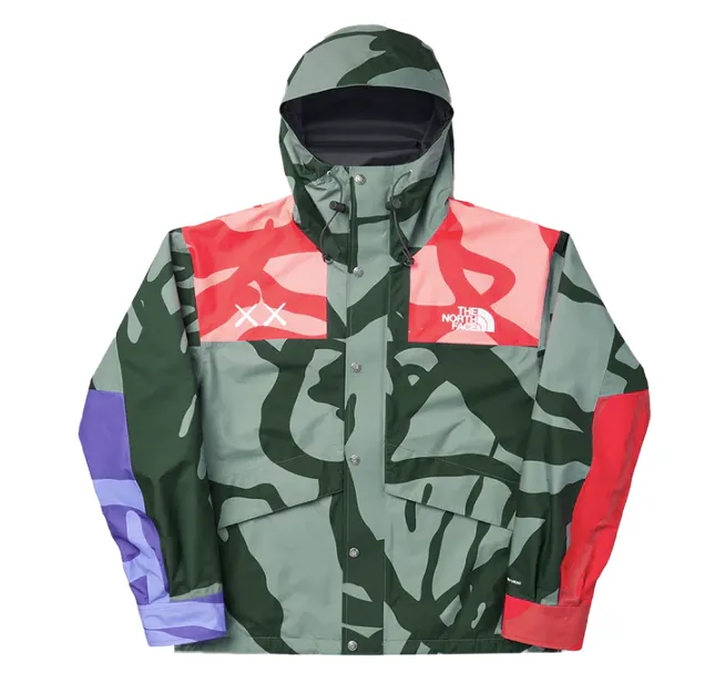 KAWS x The North Face Mountain Parka Jacket Green/Red