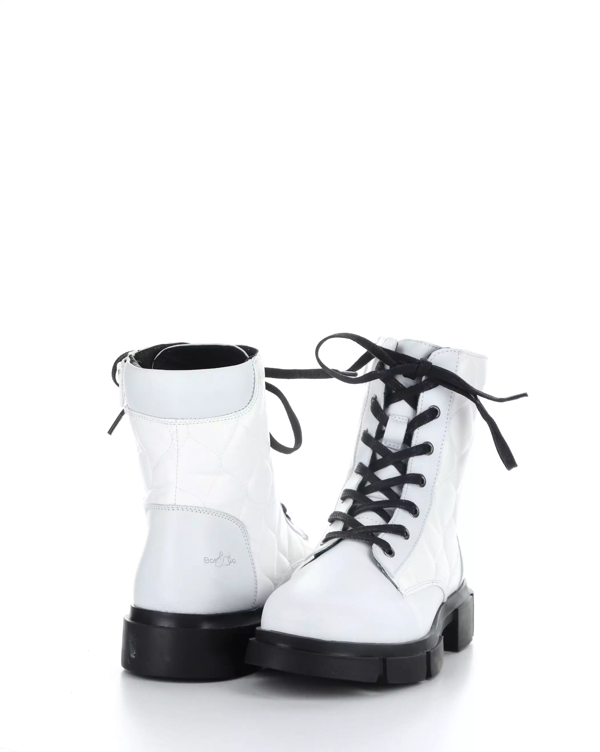 LIBEL WHITE Round Toe Boots