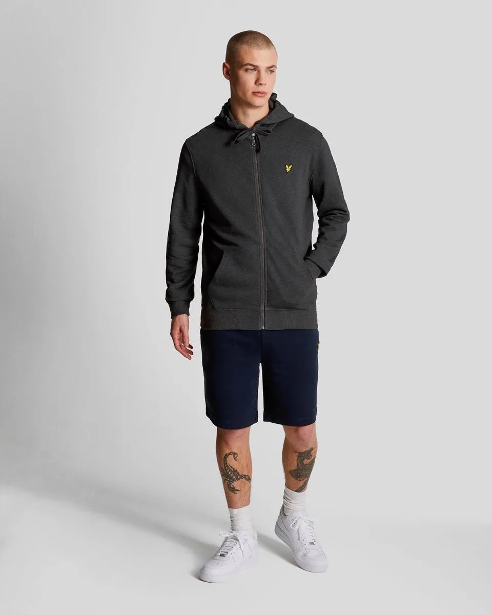 Lyle & Scott Zip Through Hooded Sweatshirts Charcoal