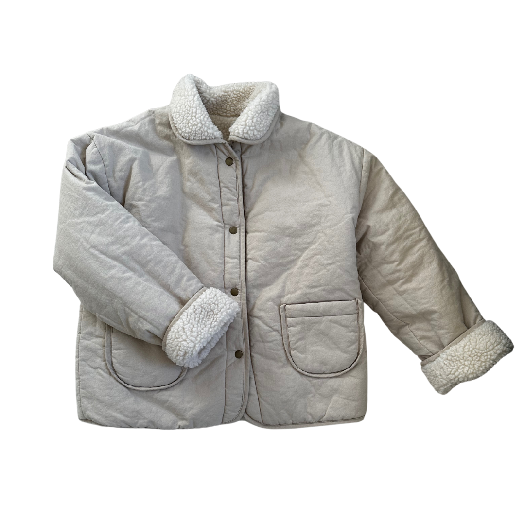 MAMA Reversible Teddy Coat - Stone