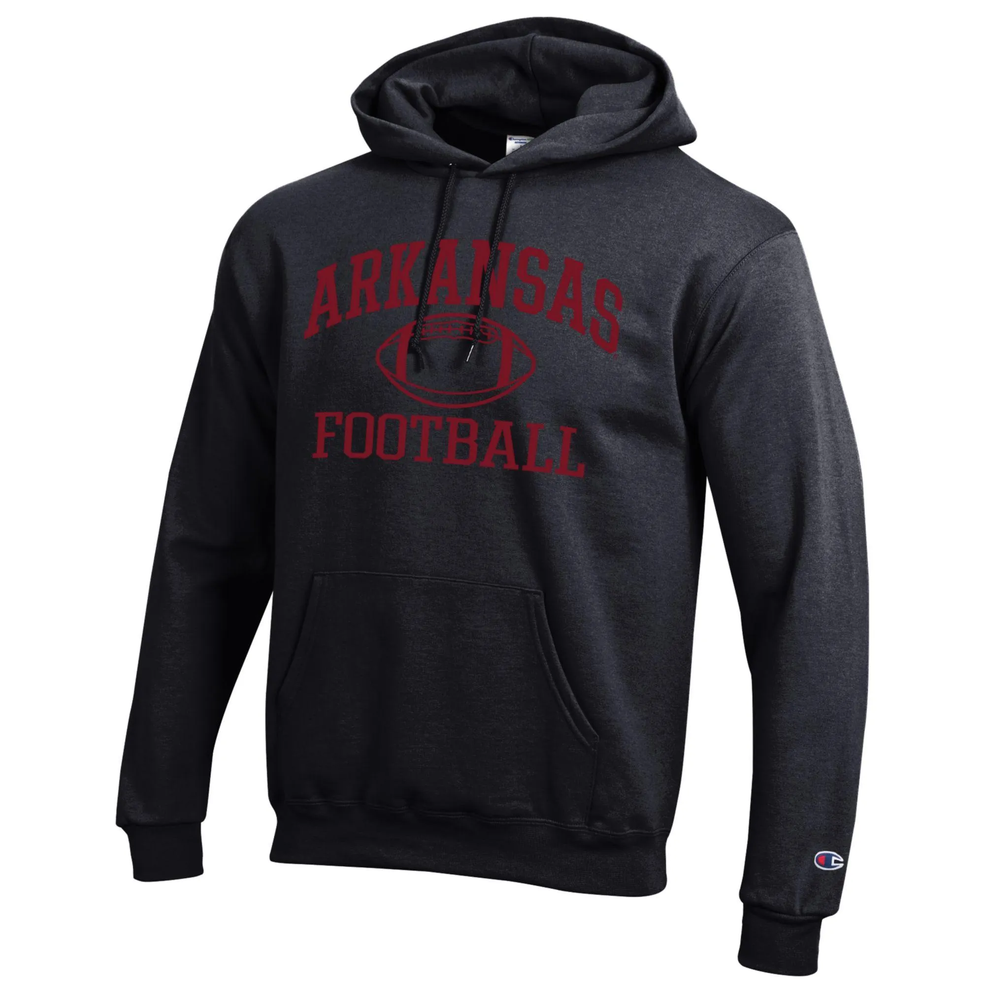 Men's Champion Black Arkansas Razorbacks Football Icon Pullover Hoodie