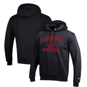 Men's Champion Black Georgia Bulldogs Soccer Icon Powerblend Pullover Hoodie