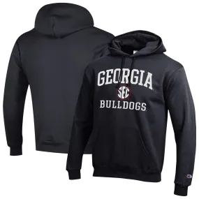 Men's Champion Black Georgia Bulldogs Team Fleece Pullover Hoodie