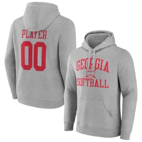 Men's  Gray Georgia Bulldogs Softball Pick-A-Player NIL Gameday Tradition Pullover Hoodie