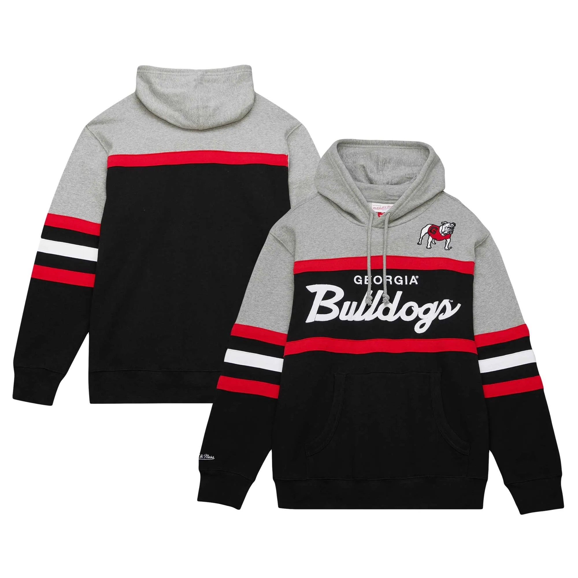 Men's Mitchell & Ness Black Georgia Bulldogs Head Coach Pullover Hoodie