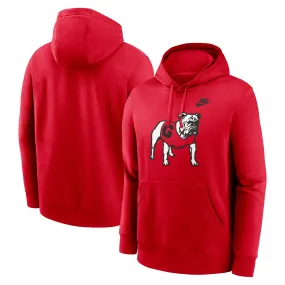 Men's Nike Red Georgia Bulldogs Legacy Logo Club Fleece Pullover Hoodie