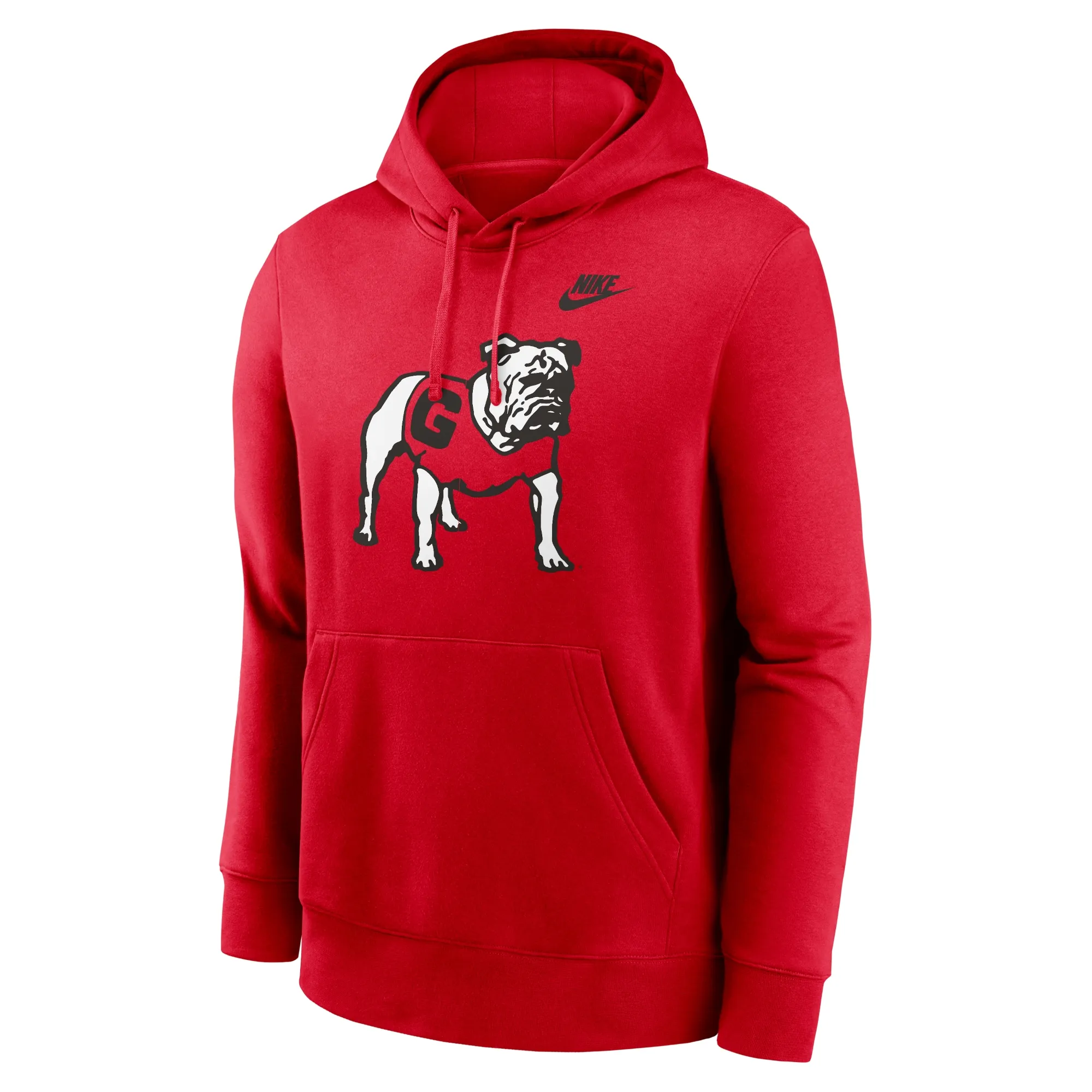 Men's Nike Red Georgia Bulldogs Legacy Logo Club Fleece Pullover Hoodie