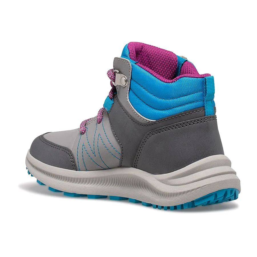 Merrell Grey/Turquoise Greylock Child/Youth Waterproof Boot