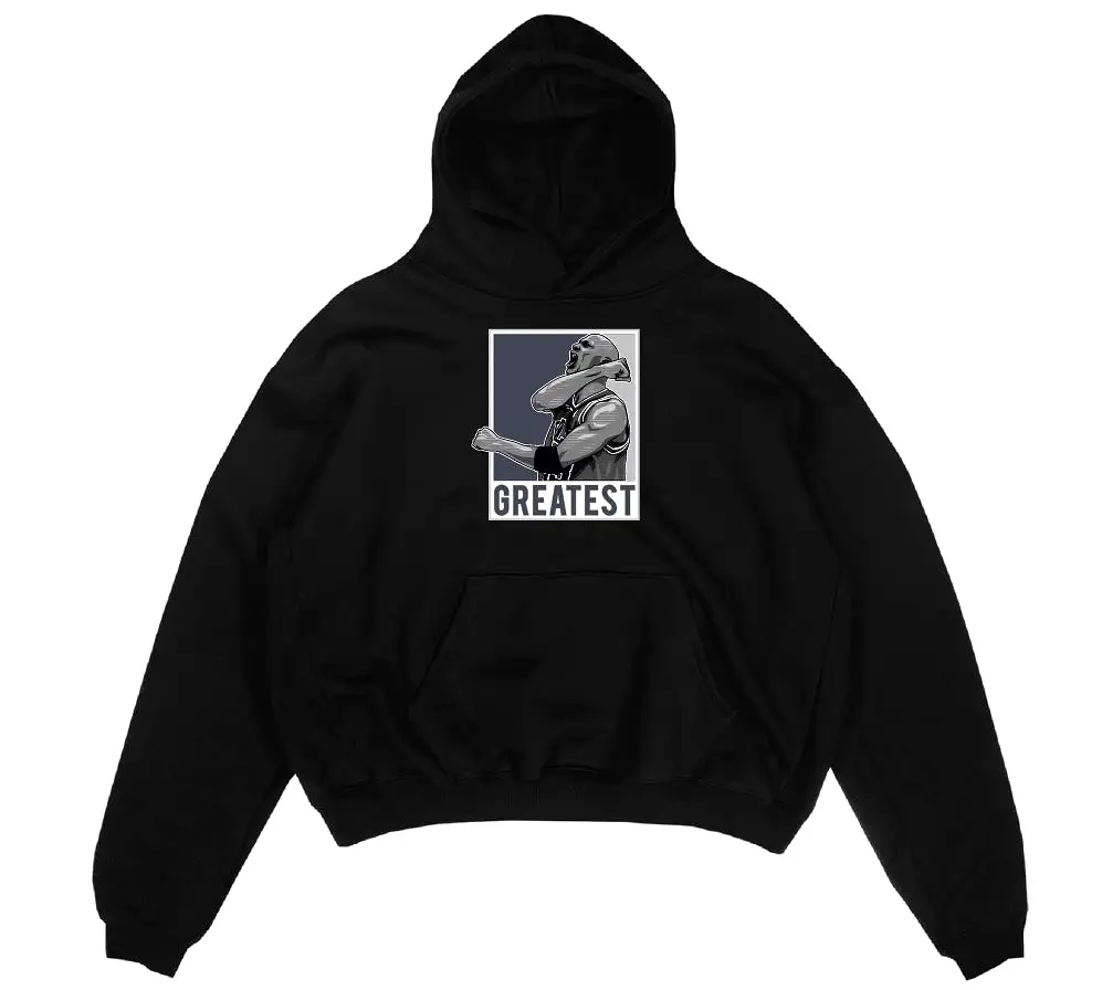 Mj Greatest Cool Grey 11's Tee Black Hoodie