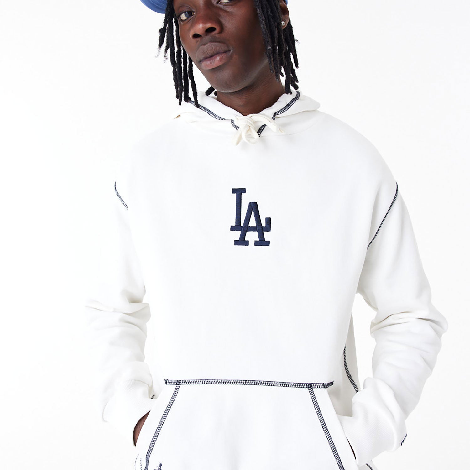 NEW ERA LA Dodgers MLB World Series Off White Oversized Pullover Hoodie