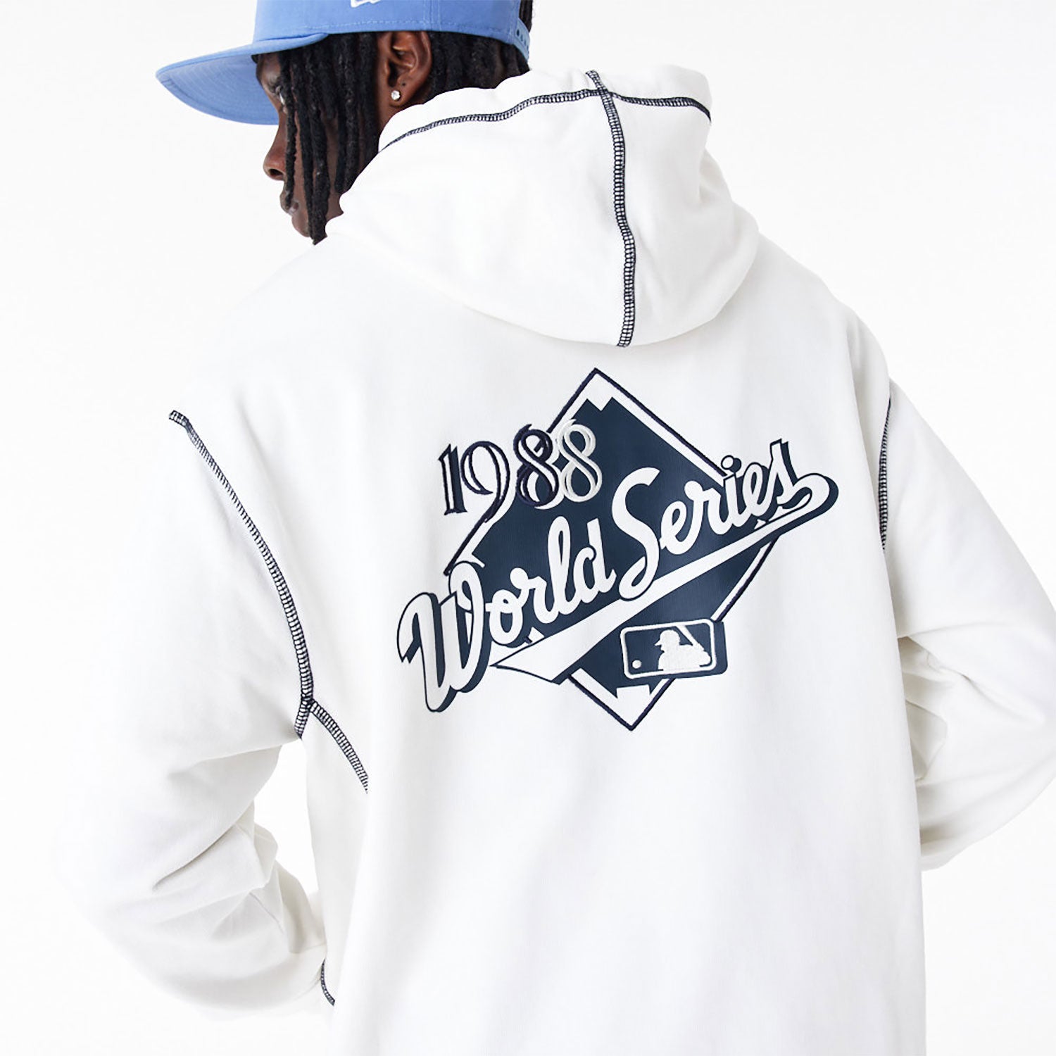 NEW ERA LA Dodgers MLB World Series Off White Oversized Pullover Hoodie