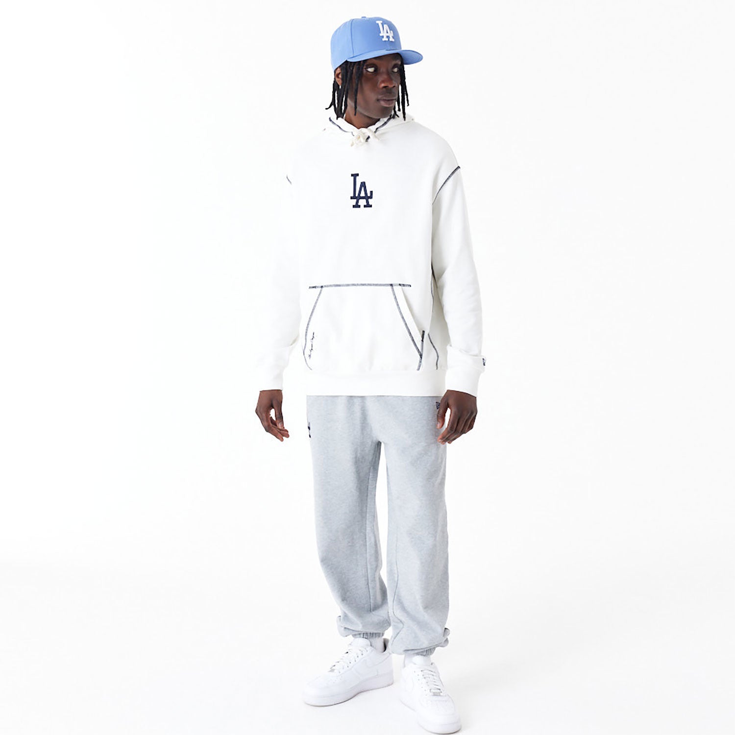 NEW ERA LA Dodgers MLB World Series Off White Oversized Pullover Hoodie