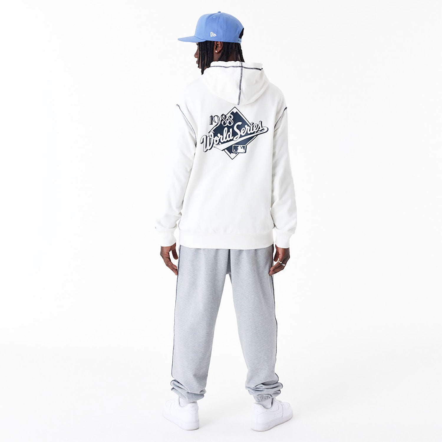 NEW ERA LA Dodgers MLB World Series Off White Oversized Pullover Hoodie