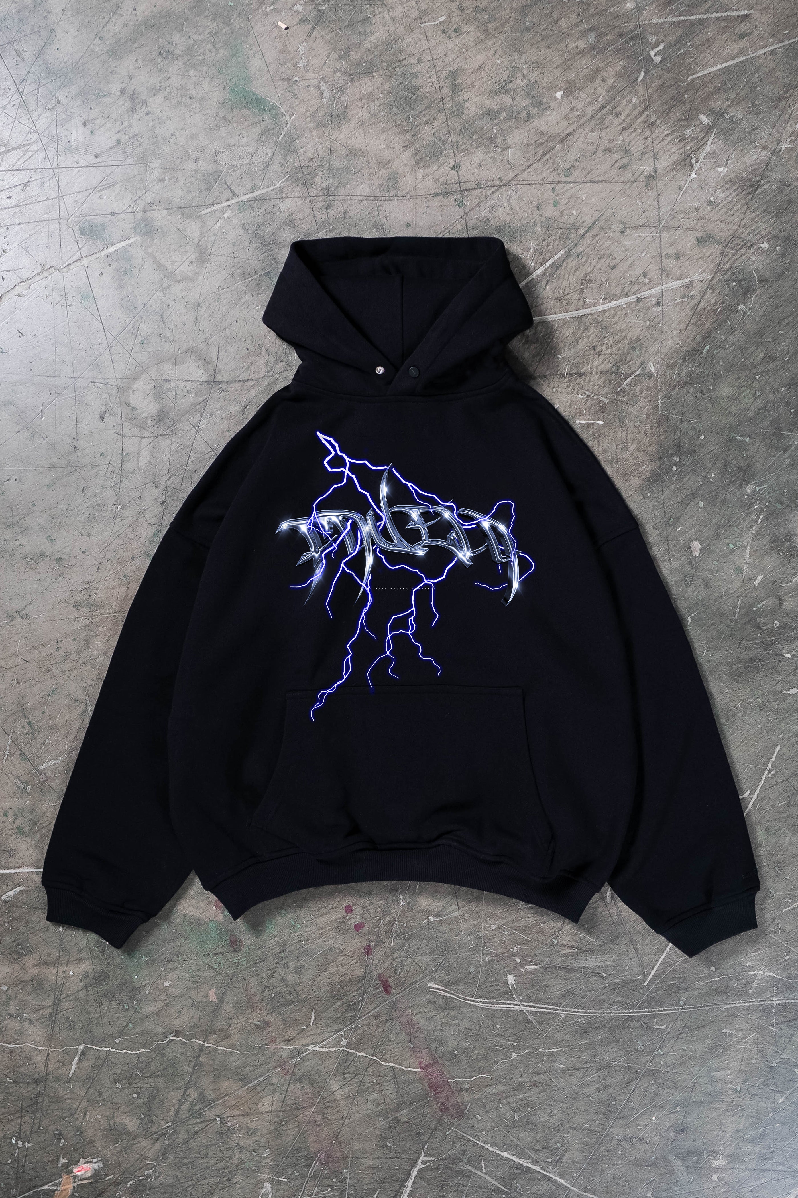 NEW LIGHTNING BLACK HOODIE