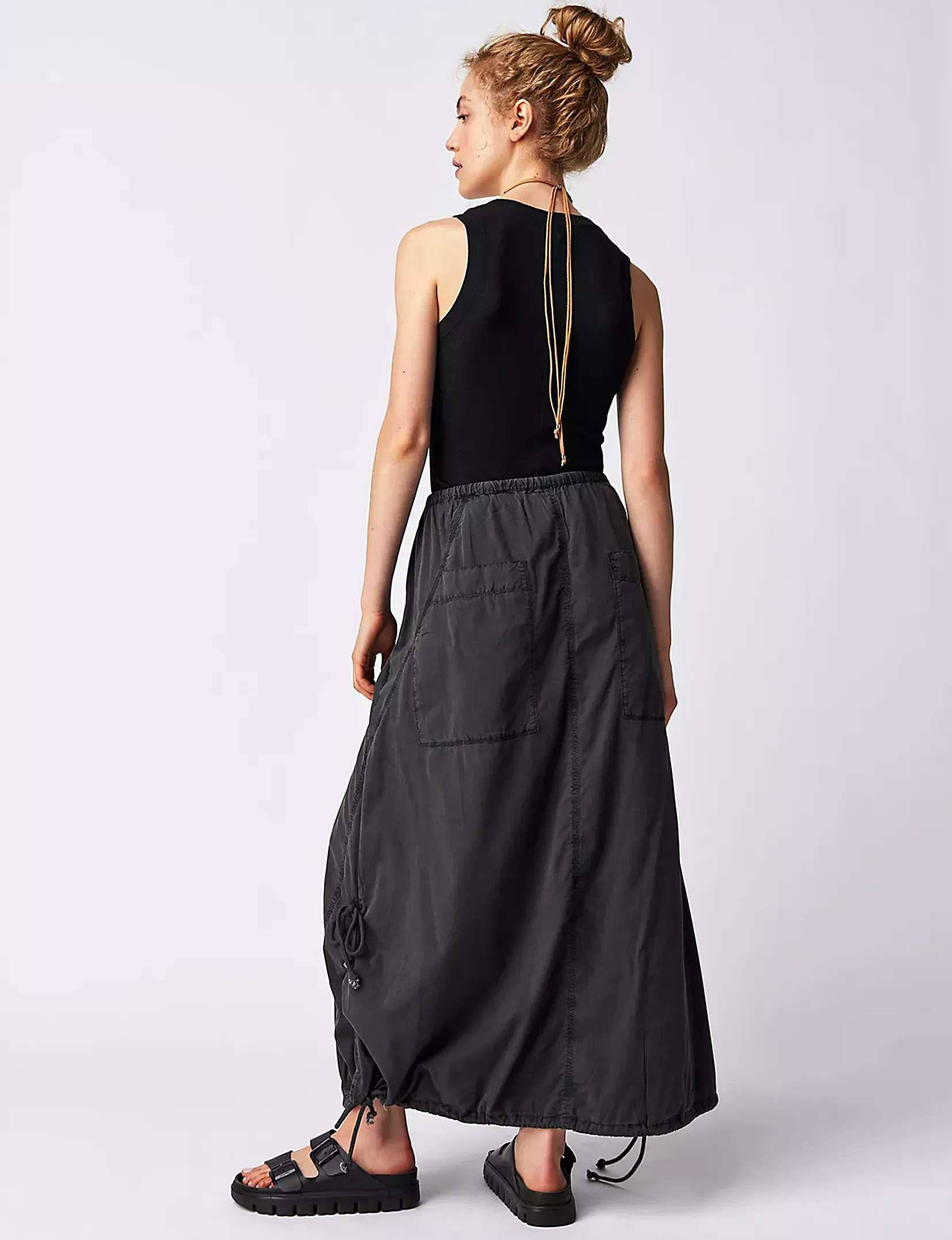 Picture Perfect Parachute Skirt, Black