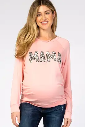 Pink Mama Graphic French Terry Maternity Top