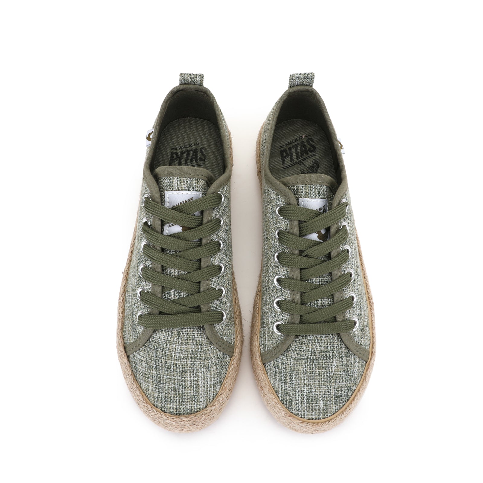 Pitas linen lace-up espadrille sneakers