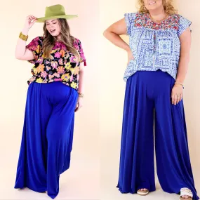 Plus Size | Urban Wonders Wide Leg Pants in Royal Blue