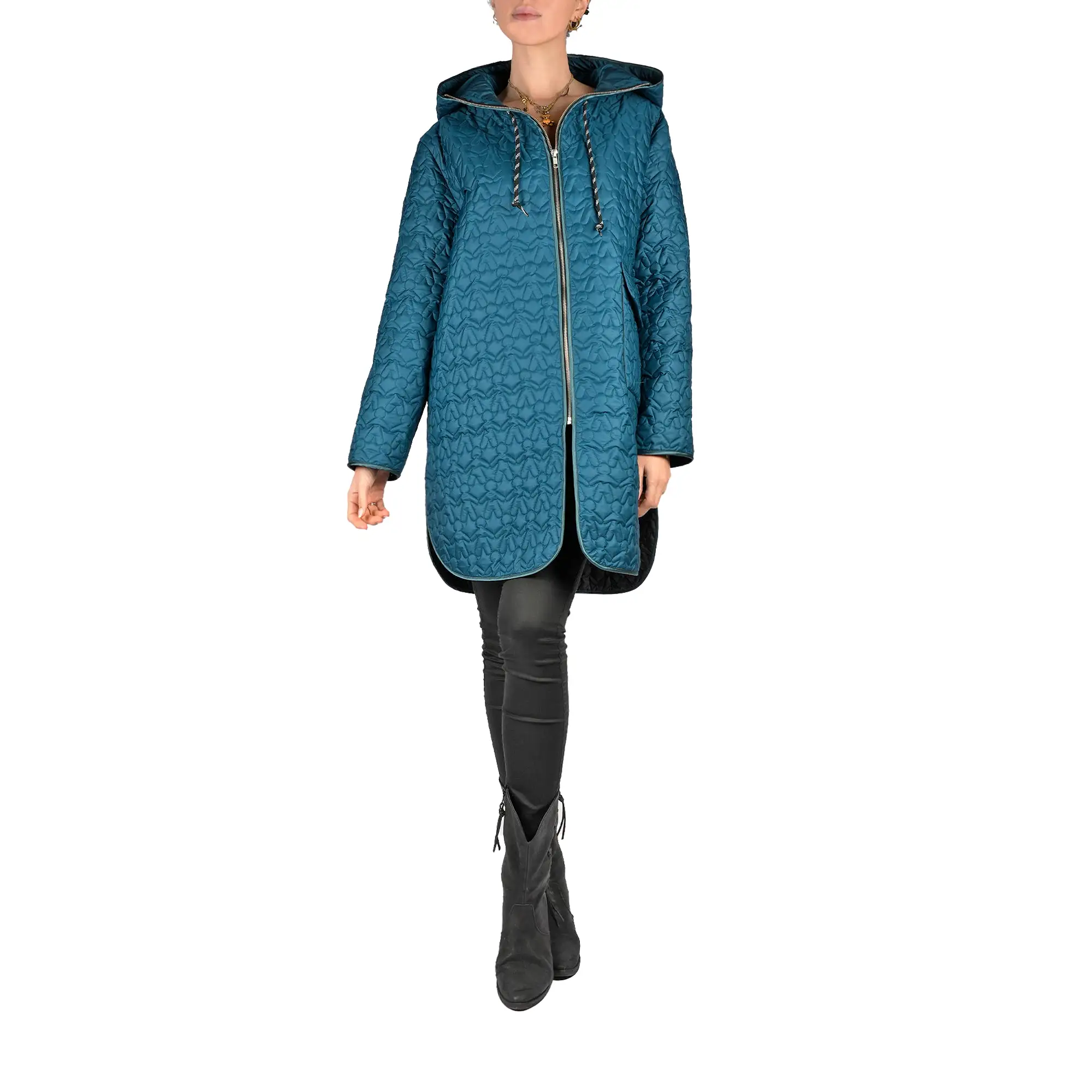 Quilt Omino Nylon Parka Teal