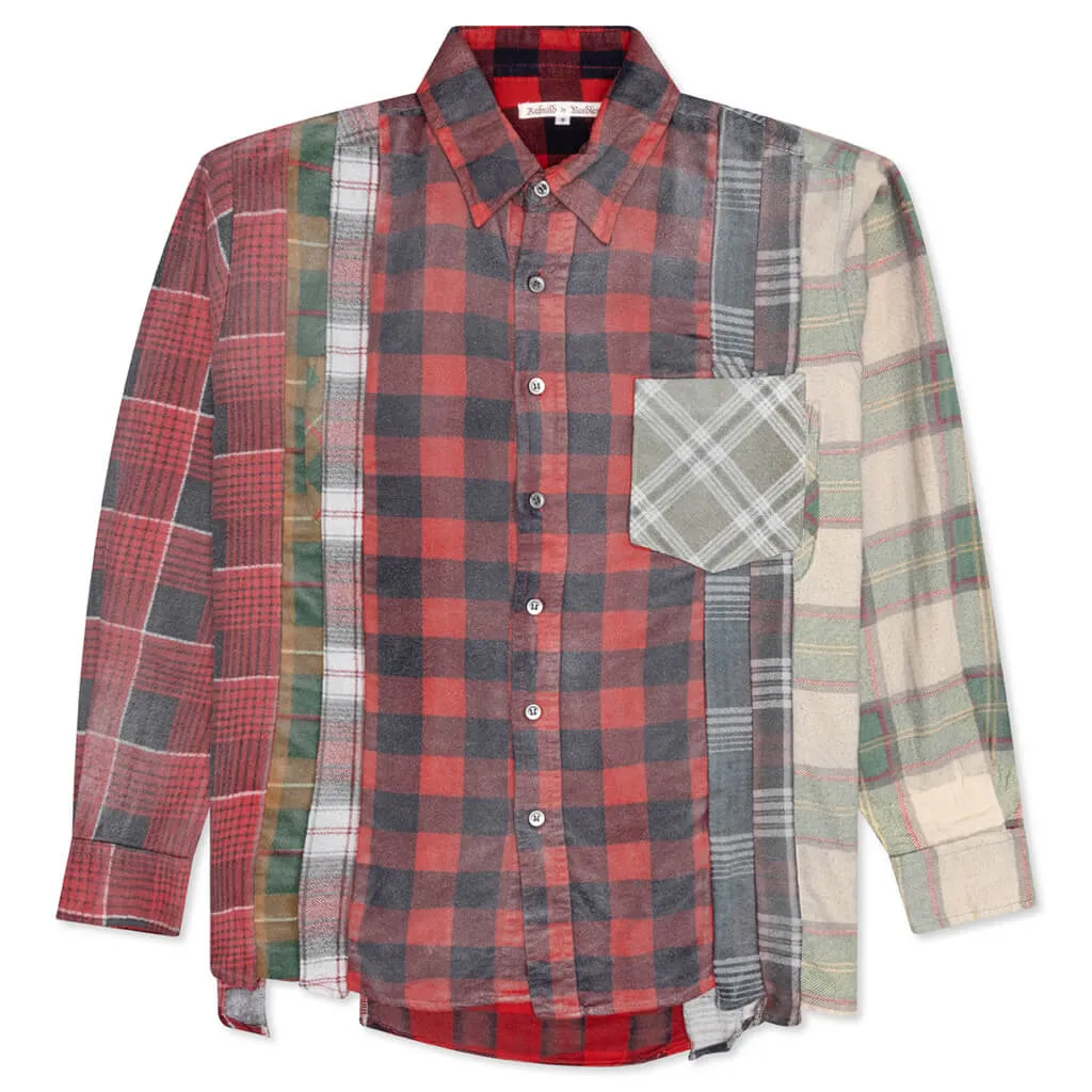 Rebuild by Flannel Shirt 7 Cuts Shirt / Reflection - Red/Dark Navy