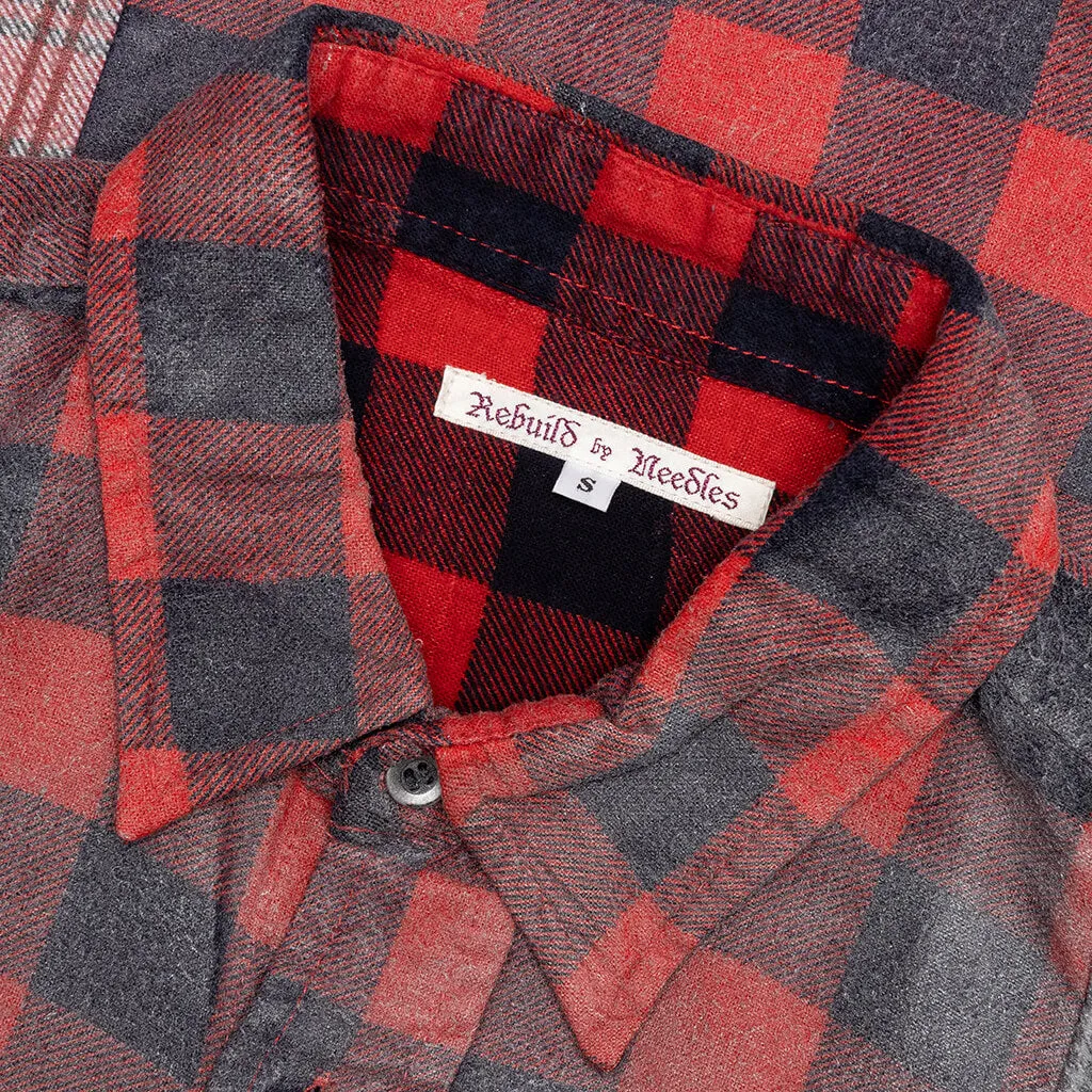 Rebuild by Flannel Shirt 7 Cuts Shirt / Reflection - Red/Dark Navy