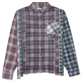 Rebuild by Flannel Shirt 7 Cuts Wide Shirt / Reflection - Violet/Grey