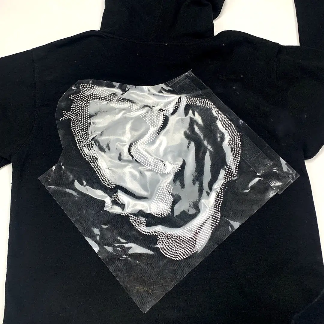 REVENGE Diamond Black Hoodie Rhinestone Hoodie