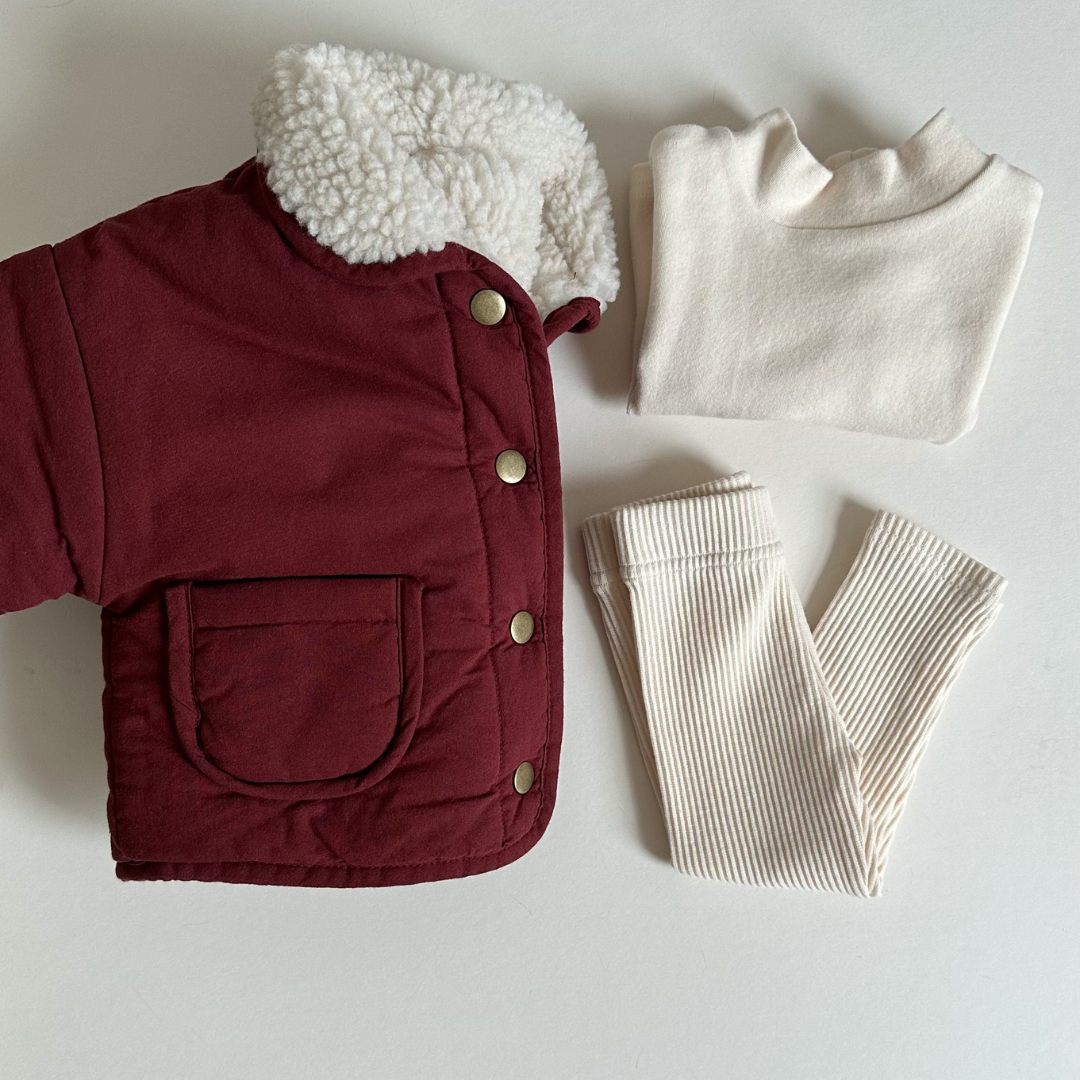 Reversible Teddy Coat - Maroon