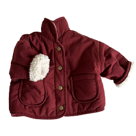 Reversible Teddy Coat - Maroon