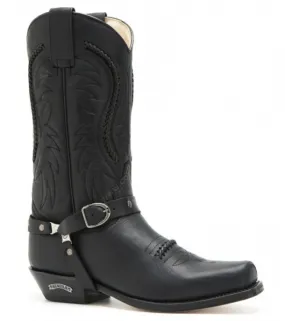 Sendra Boots men's square toe black  biker boots