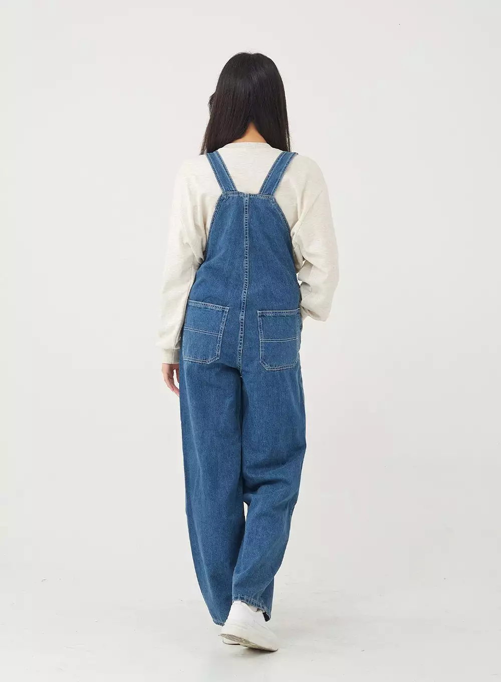 Side Button Denim Overall Pants BG24