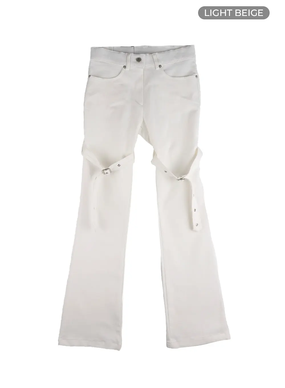 Slim Fit Buckle Bootcut Pants CF429