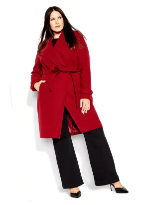 So Sleek Coat - true red