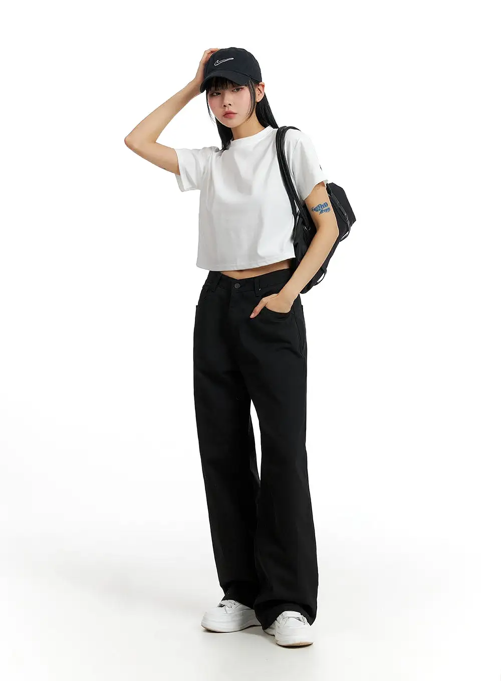 Solid Cotton Wide Leg Pants IF402