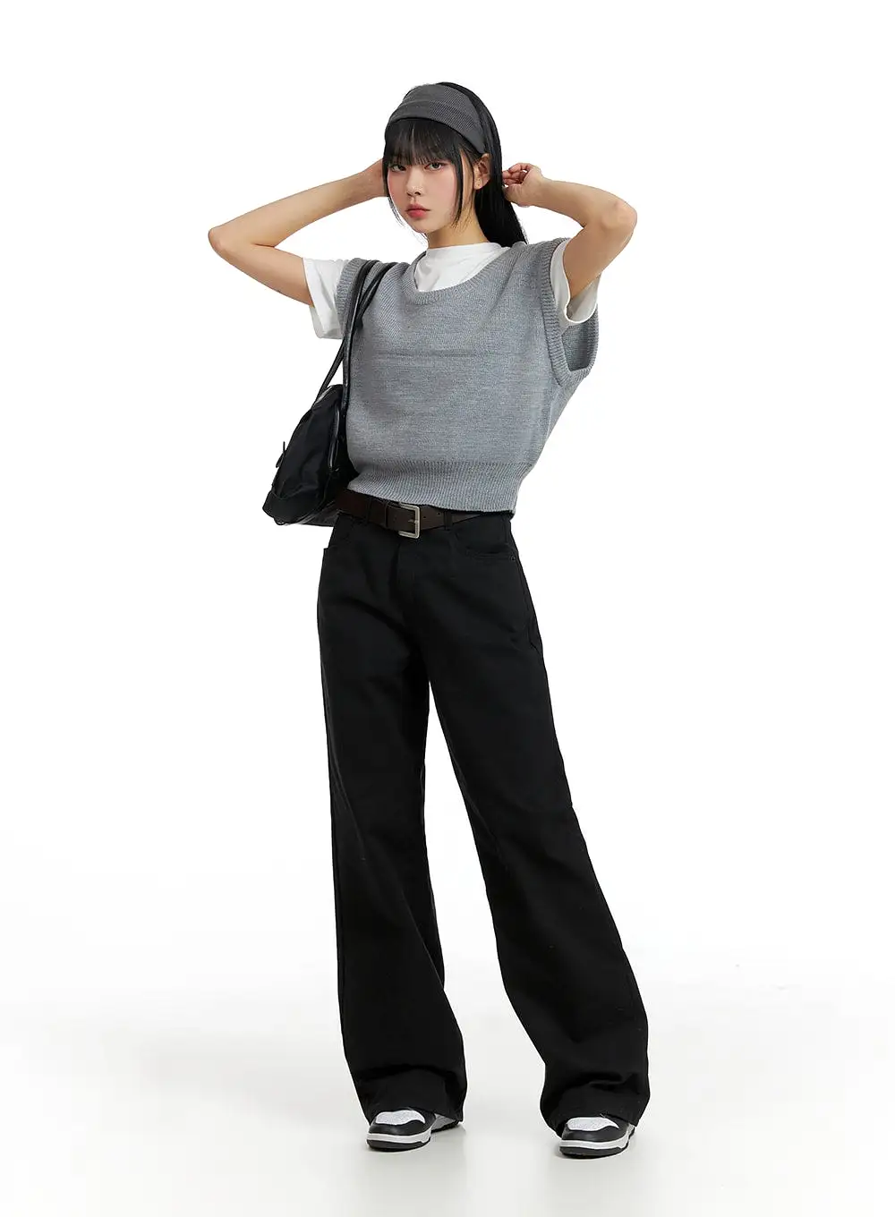 Solid Cotton Wide Leg Pants IF402