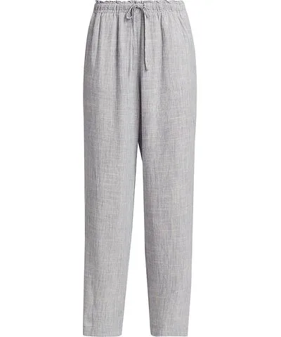 Splendid Cheyenne Womens Linen Blend Micro-striped Wide Leg Pants