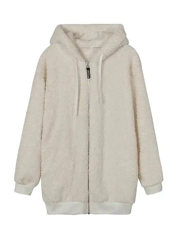 Stay Cozy in Style with Women's Sherpa Fleece Zip Hoodie Sweatshirt