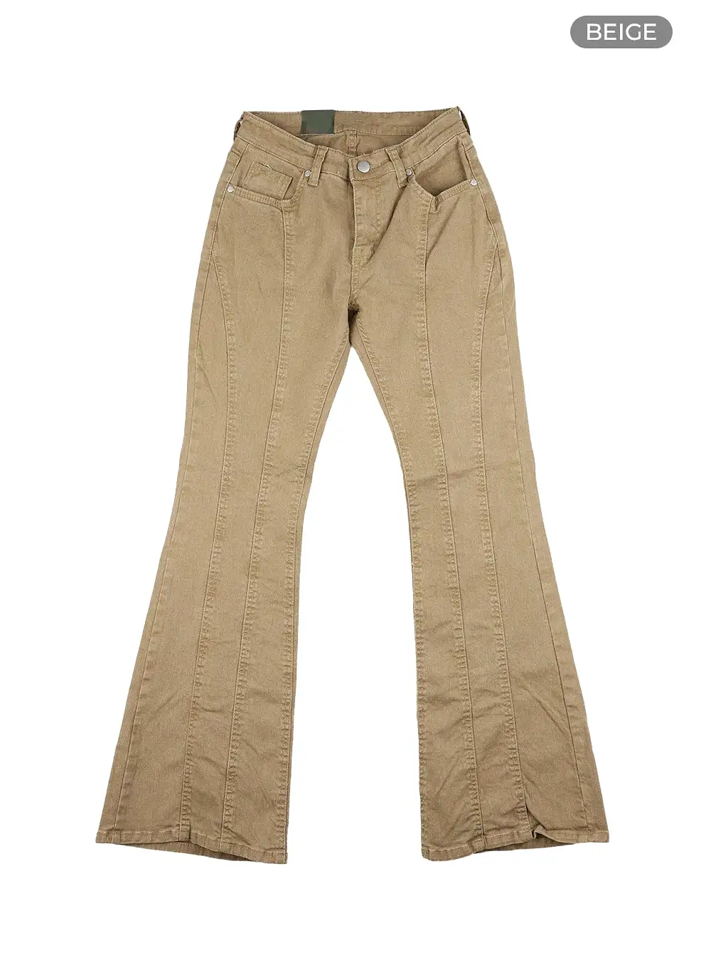 Stitched Bootcut Cotton Pants CA416