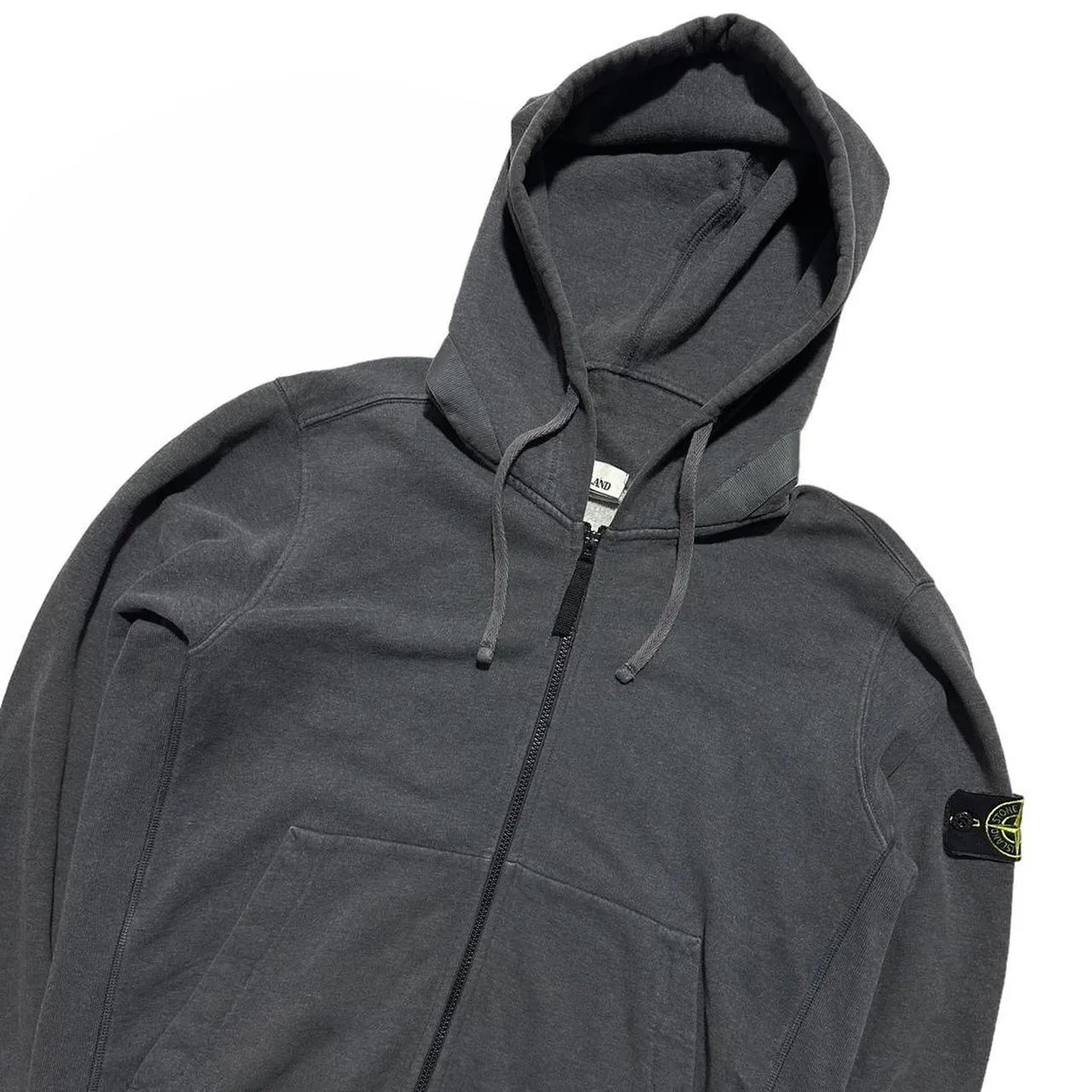 Stone Island Grey Full Zip Hoodie